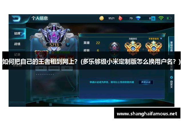 如何把自己的王者租到网上？(多乐够级小米定制版怎么换用户名？)