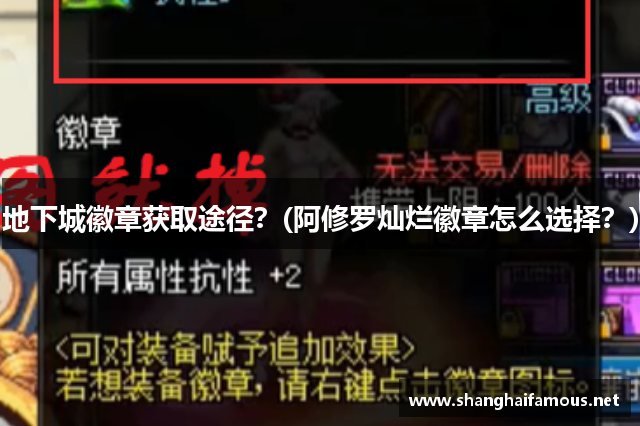 地下城徽章获取途径？(阿修罗灿烂徽章怎么选择？)